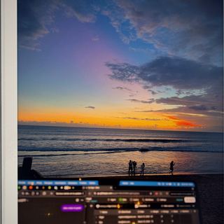 Coding at sundown.